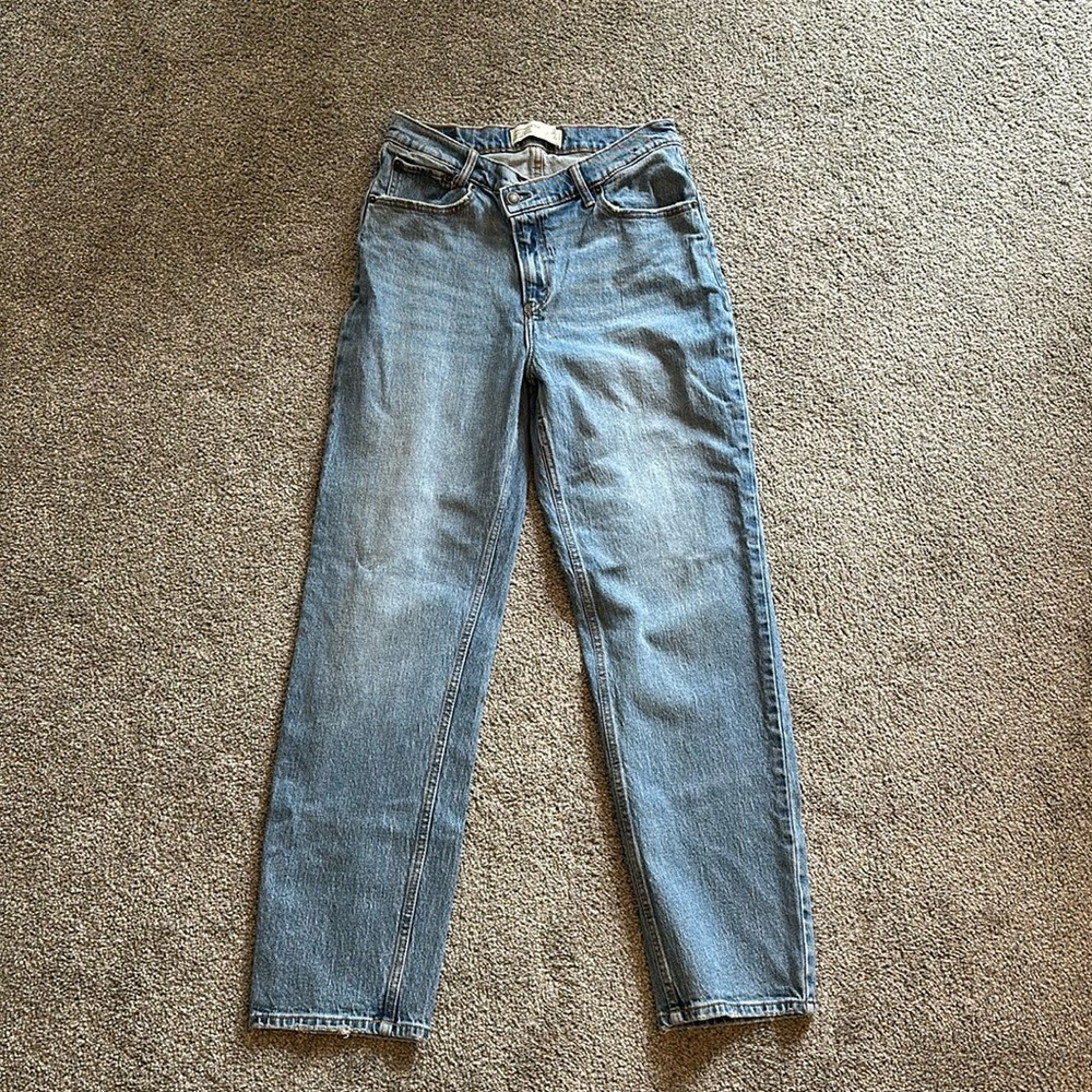 Abercrombie cross waist dad jeans